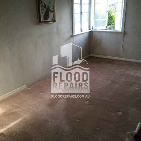 Magill wet floor after flood before drying 